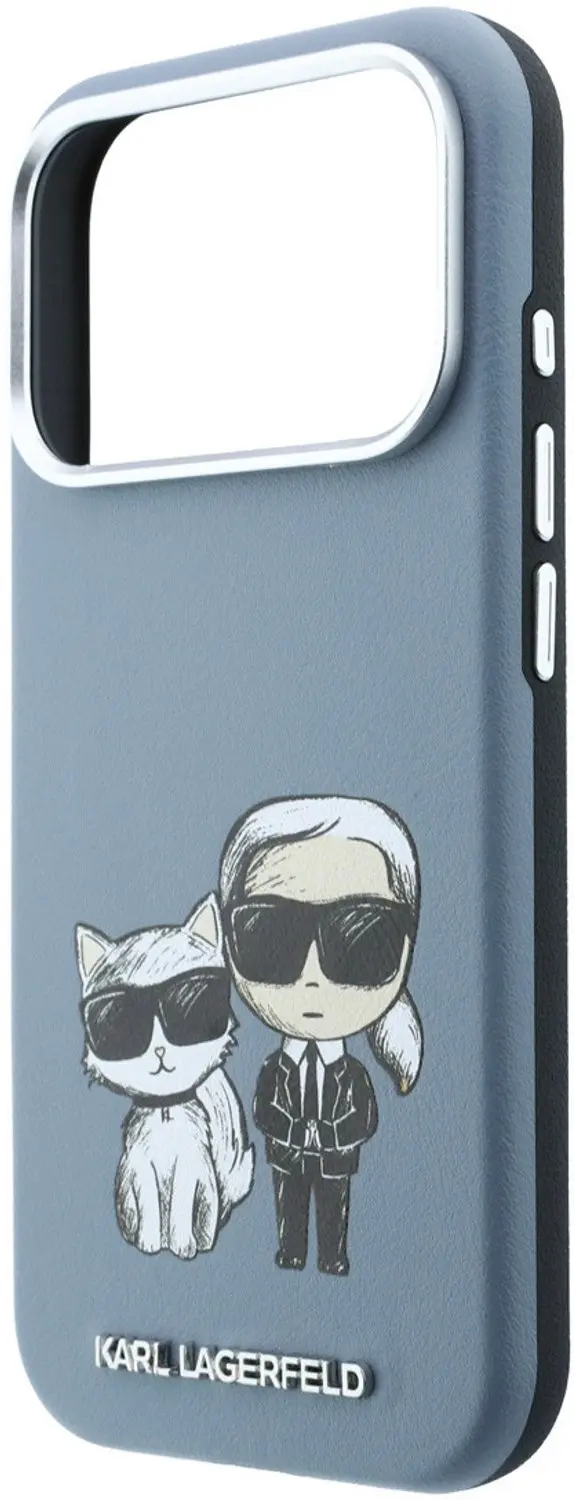 Karl Lagerfeld Case Smooth Karl & Choupette iPhone 18/17 Pro Max - Lichtblauw - afbeelding 6 van 6