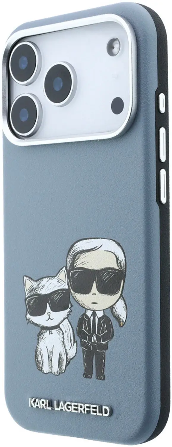 Karl Lagerfeld Case Smooth Karl & Choupette iPhone 18/17 Pro Max - Lichtblauw - afbeelding 2 van 6