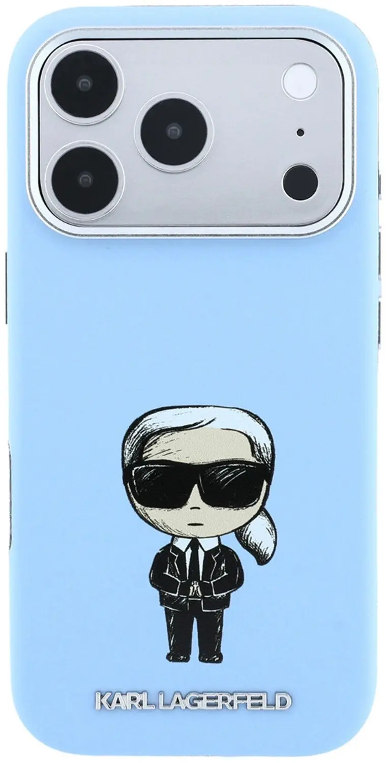 Karl Lagerfeld Case Smooth Ikonik Sketch MagSafe Lichtblauw - afbeelding 3 van 6