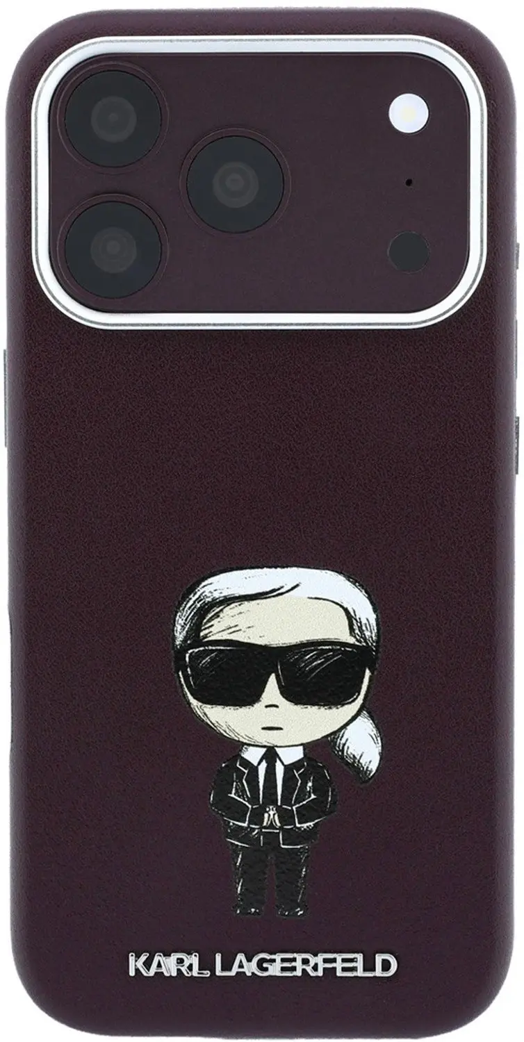 Karl Lagerfeld Ikonik Sketch iPhone 18 Pro Hoesje - Bordeauxrood - afbeelding 3 van 6