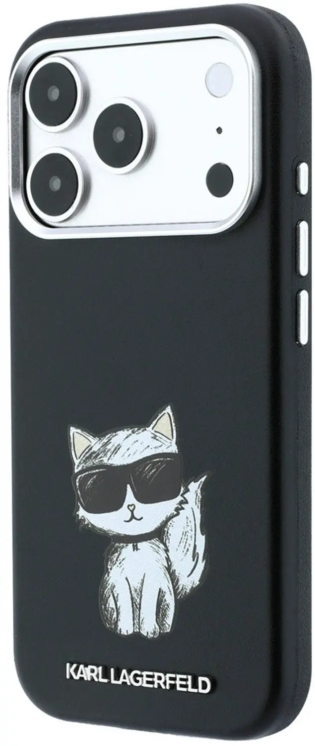 Karl Lagerfeld Choupette Sketch iPhone 18 Pro Hoesje - MagSafe - Zwart - afbeelding 2 van 6