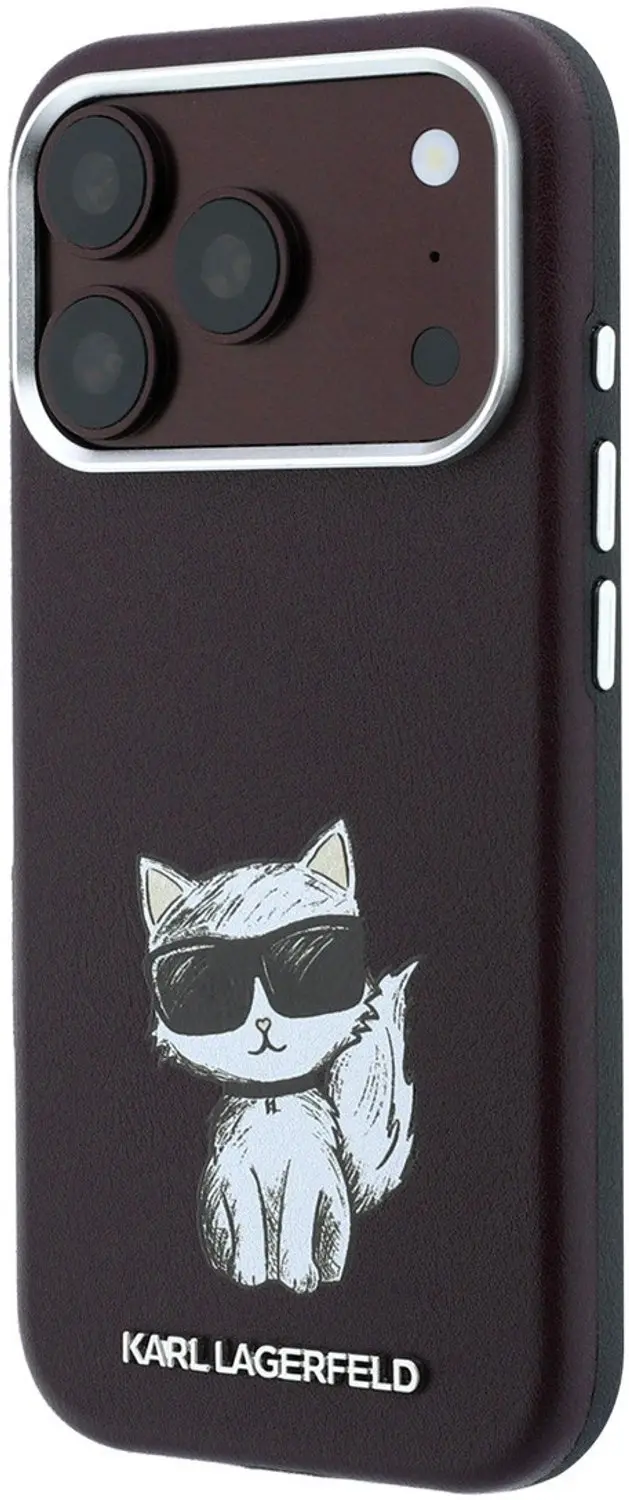 Karl Lagerfeld Smooth Choupette MagSafe Hoesje - Bordeauxrood - afbeelding 2 van 6