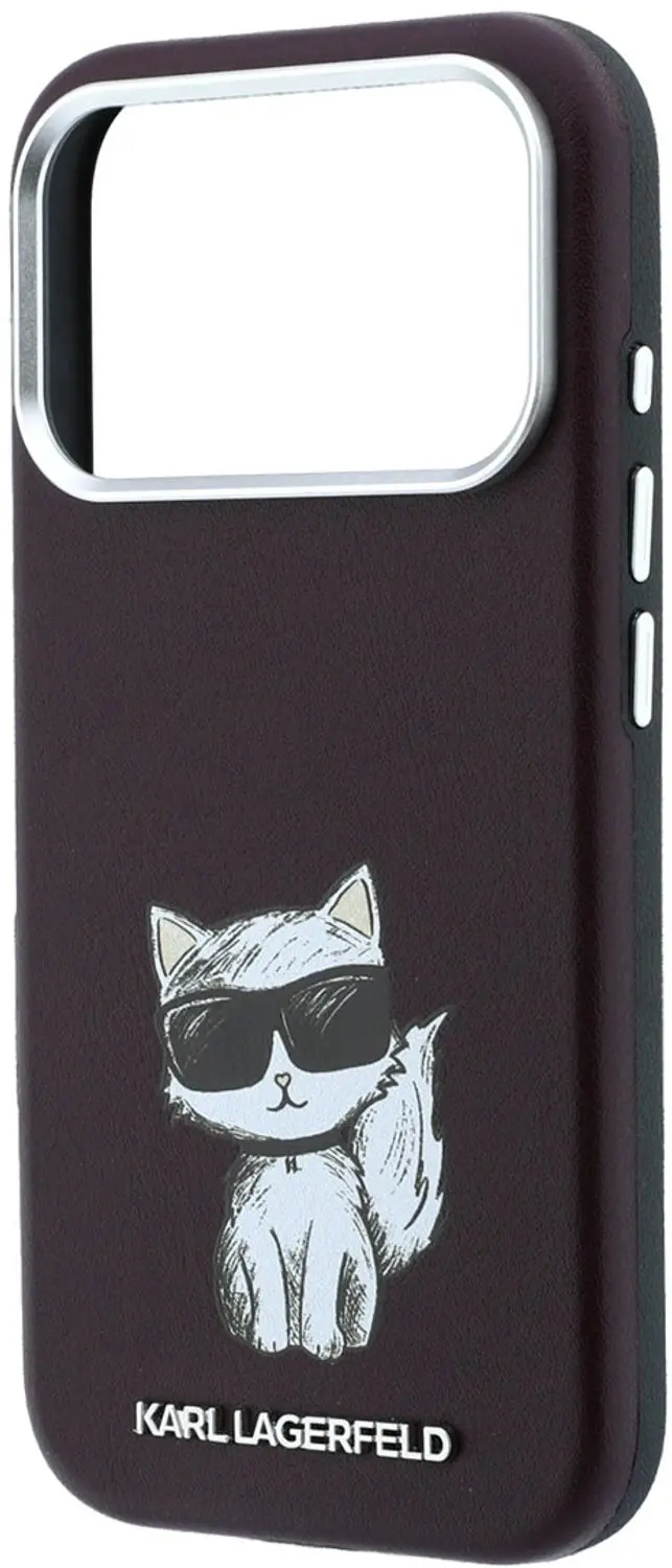 Karl Lagerfeld Smooth Choupette MagSafe Hoesje - Bordeauxrood - afbeelding 6 van 6