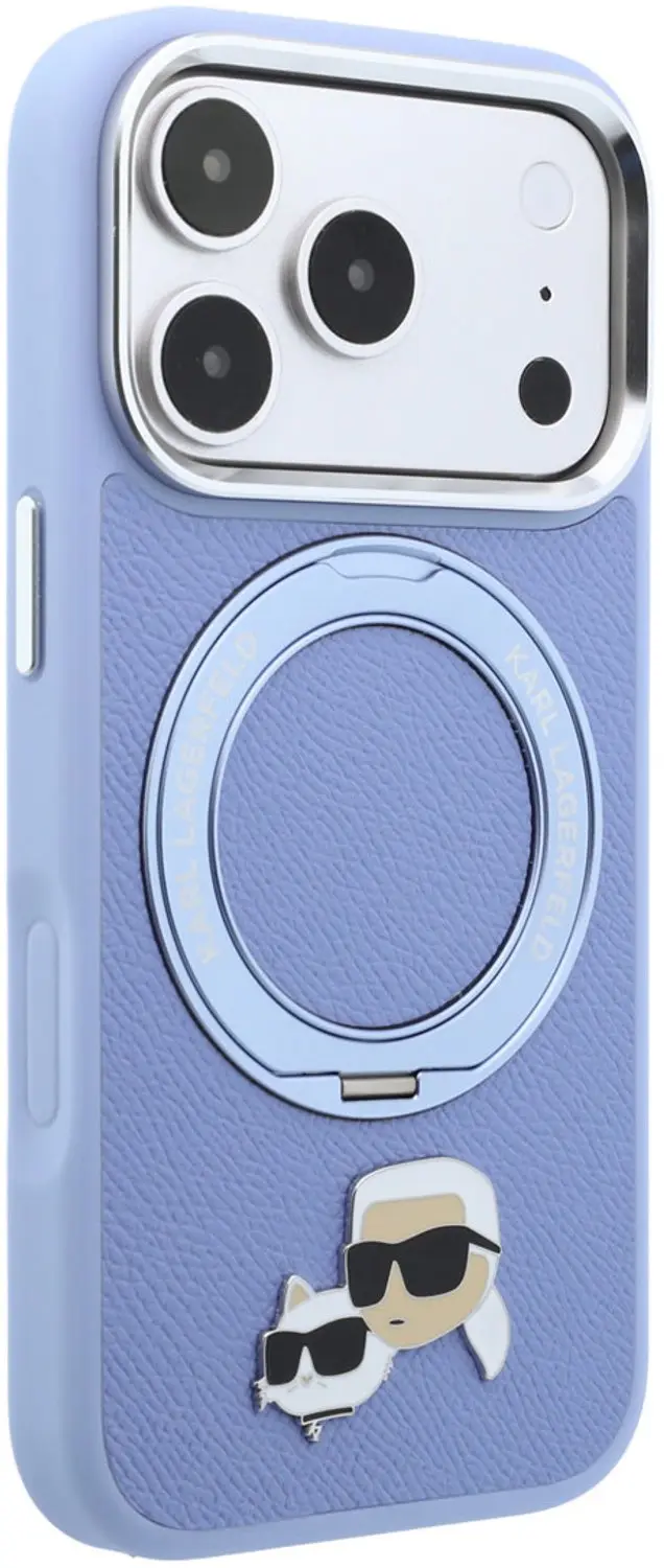 Karl Lagerfeld Karl & Choupette Heads Pin MagSafe Hoesje - Lichtblauw - afbeelding 4 van 6