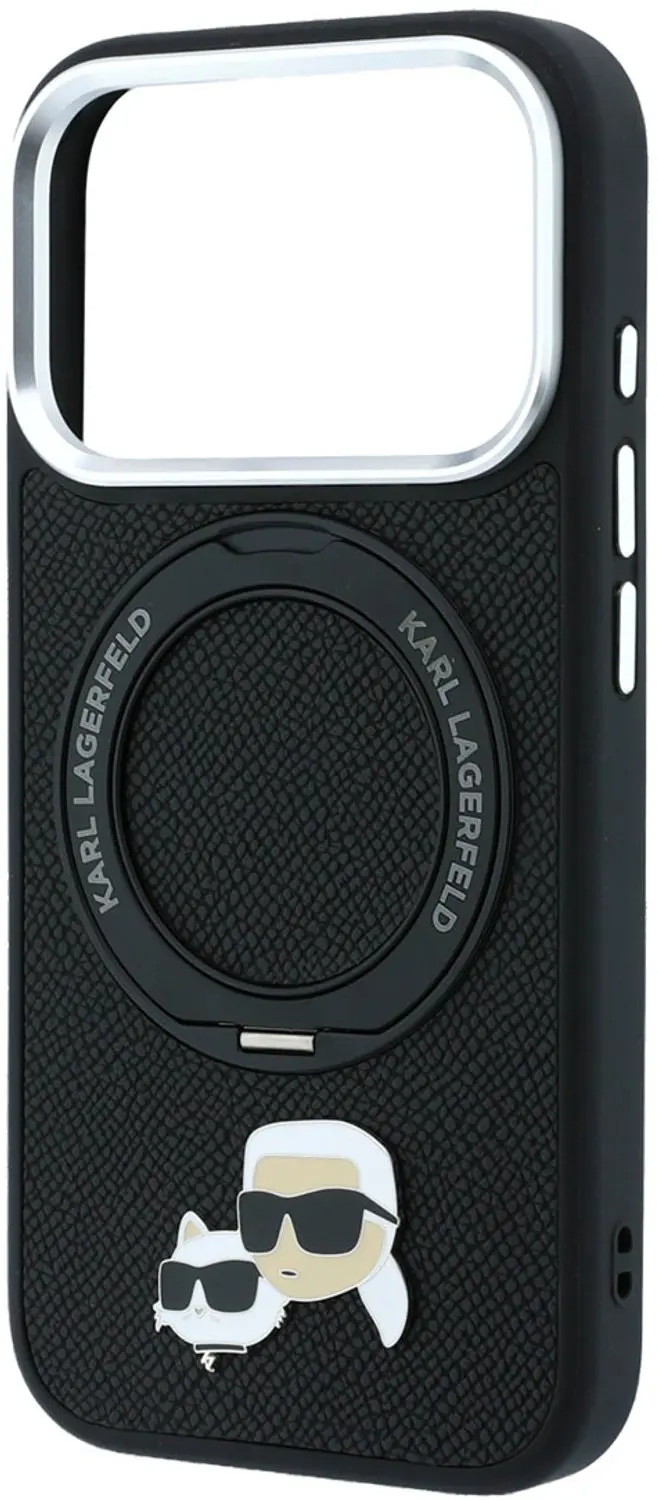 Karl Lagerfeld iPhone 18 Pro Max Hoesje - MagSafe 360 Ringhouder - Zwart - afbeelding 6 van 6