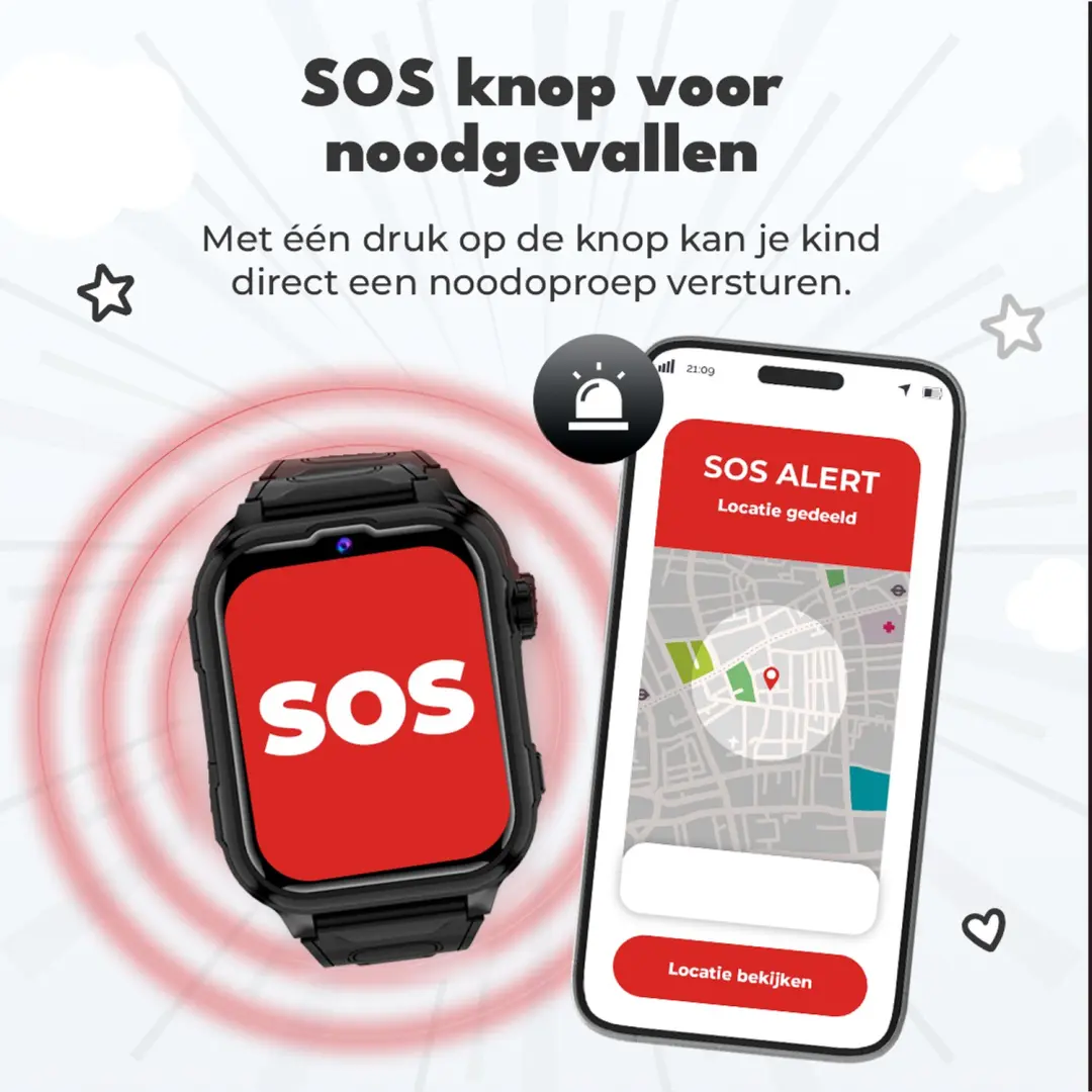 Denver SWGL-149B Kindersmartwatch 4G GPS - Zwart - afbeelding 3 van 6