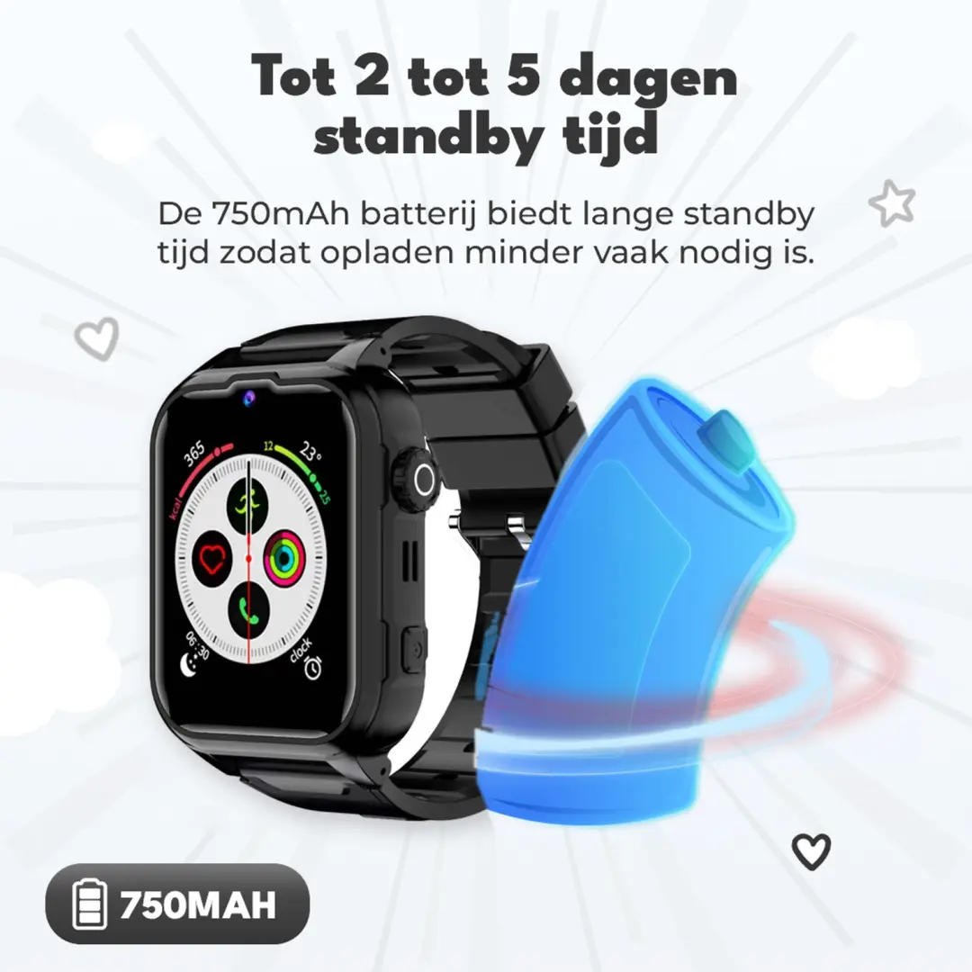 Denver SWGL-149B Kindersmartwatch 4G GPS - Zwart - afbeelding 2 van 6