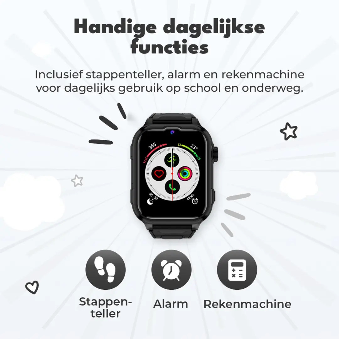 Denver SWGL-149B Kindersmartwatch 4G GPS - Zwart - afbeelding 6 van 6