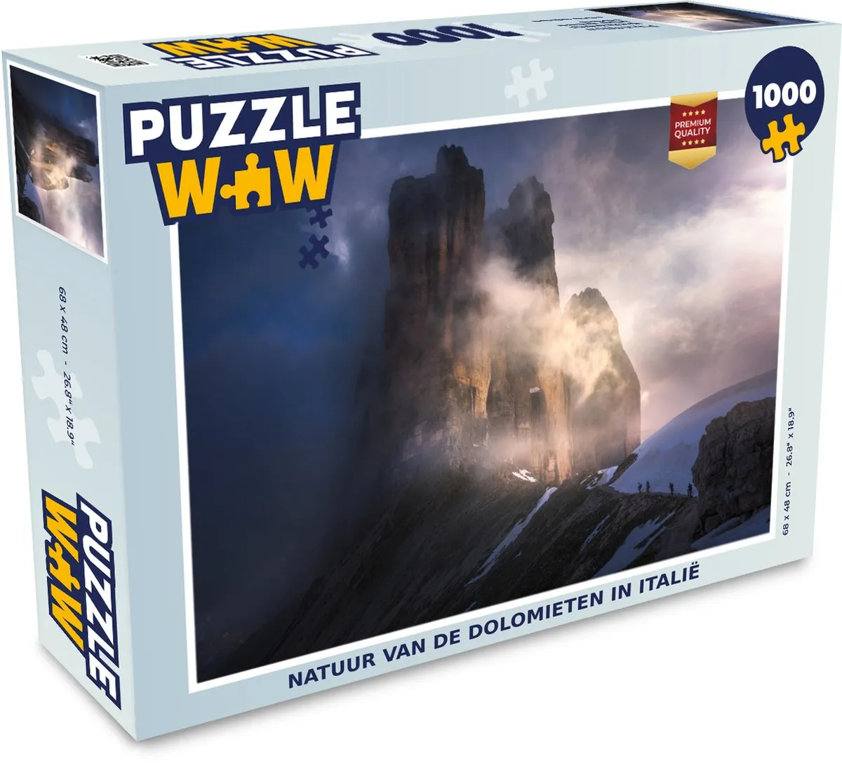 PuzzleWow Natuur van de Dolomieten Legpuzzel 1000 Stuks - Multicolor