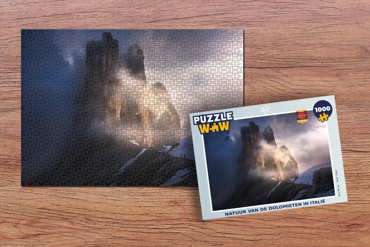PuzzleWow Natuur van de Dolomieten Legpuzzel 1000 Stuks - Multicolor