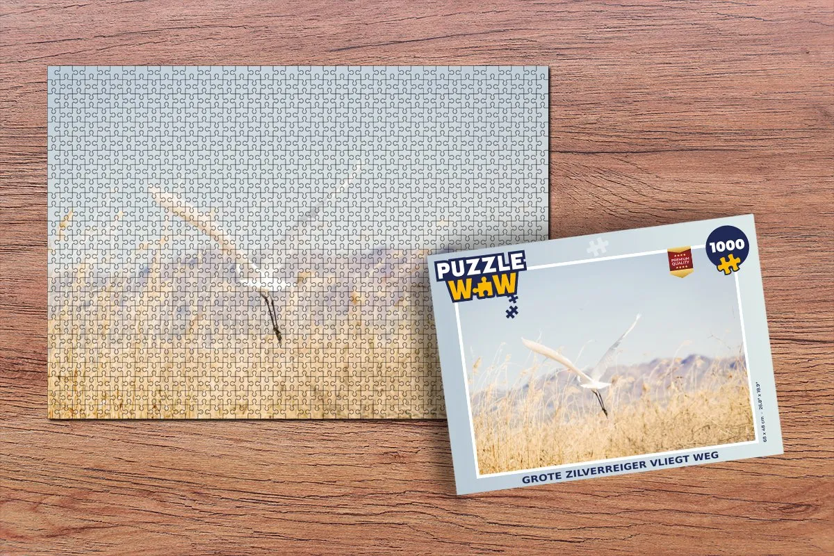 PuzzleWow Legpuzzel Grote Zilverreiger 1000 Stuks - Multicolor