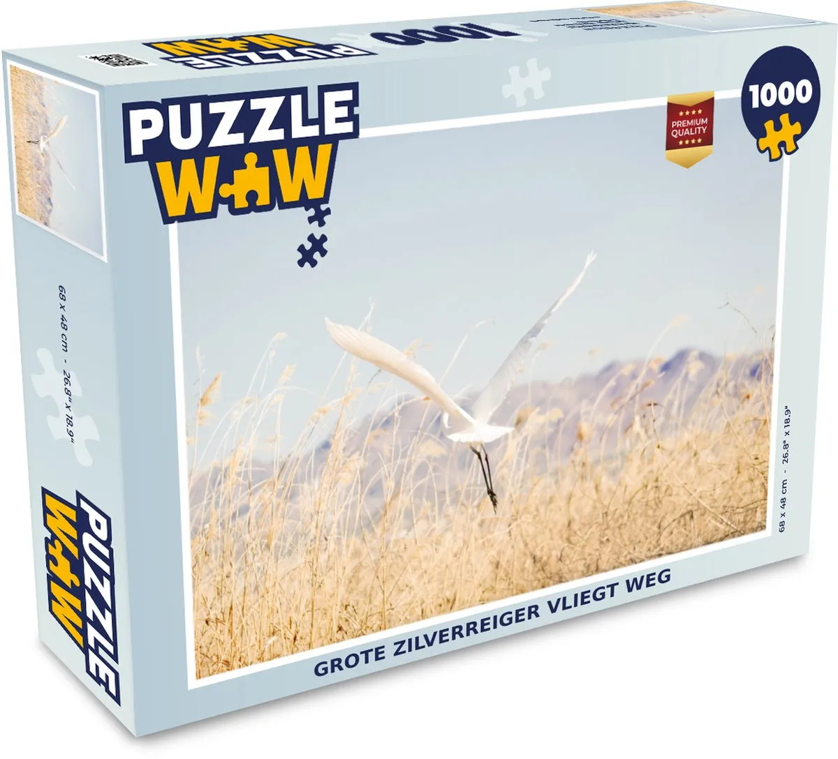 PuzzleWow Legpuzzel Grote Zilverreiger 1000 Stuks - Multicolor