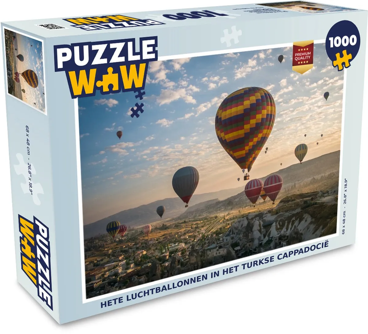 PuzzleWow Luchtballon Turkije Legpuzzel 1000 Stuks - Multicolor