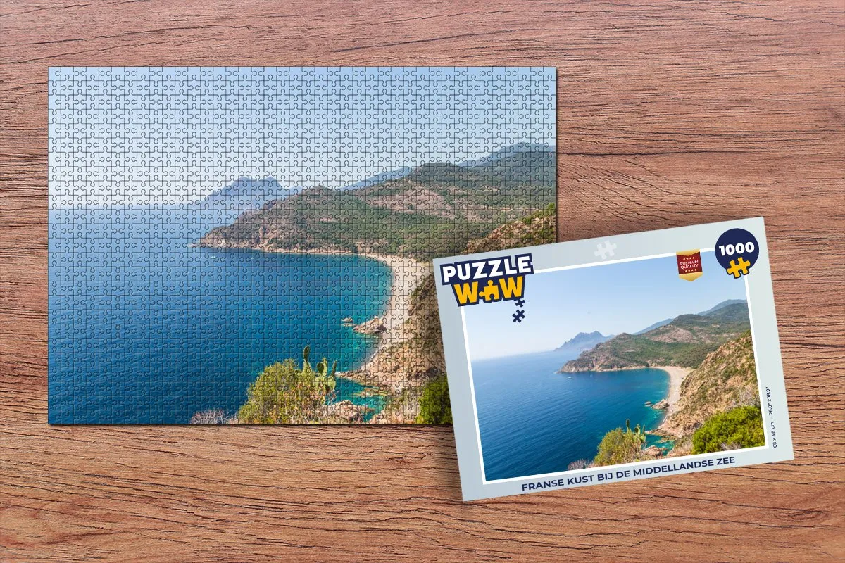 PuzzleWow Legpuzzel Frankrijk - Zee & Kust 1000 Stuks - Multicolor