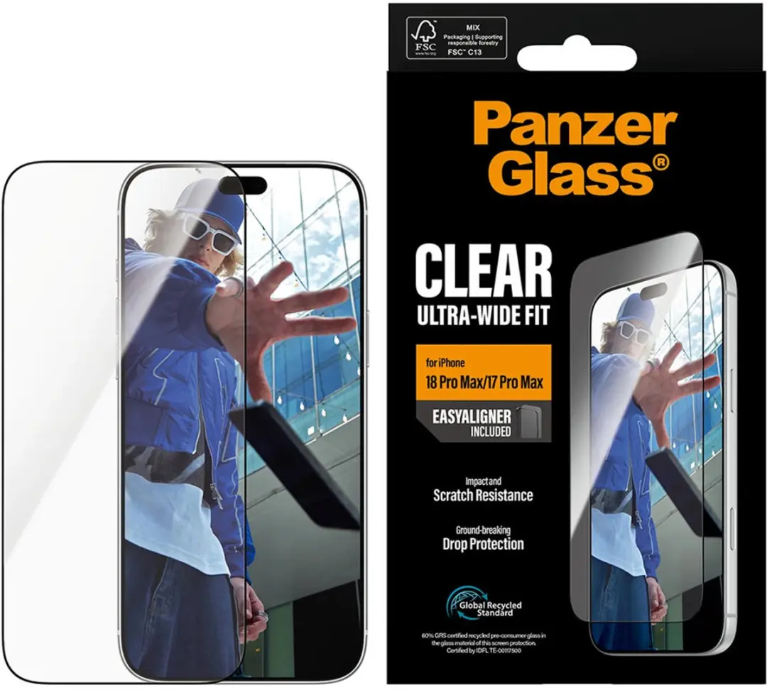 PanzerGlass Screenprotector geschikt voor Apple iPhone 18 Pro Max Glazen