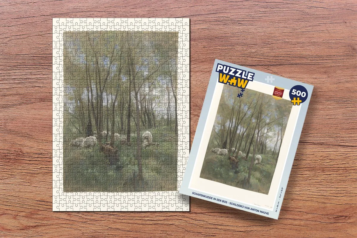 PuzzleWow Schapenkudde in een bos Legpuzzel 500 Stuks - Multicolor