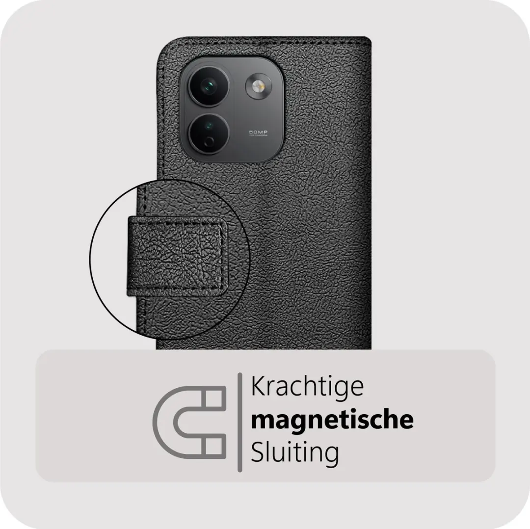 Just in Case Bookcase Classic Hoesje - Xiaomi Redmi Note 17 Pro Max - Zwart - afbeelding 6 van 6