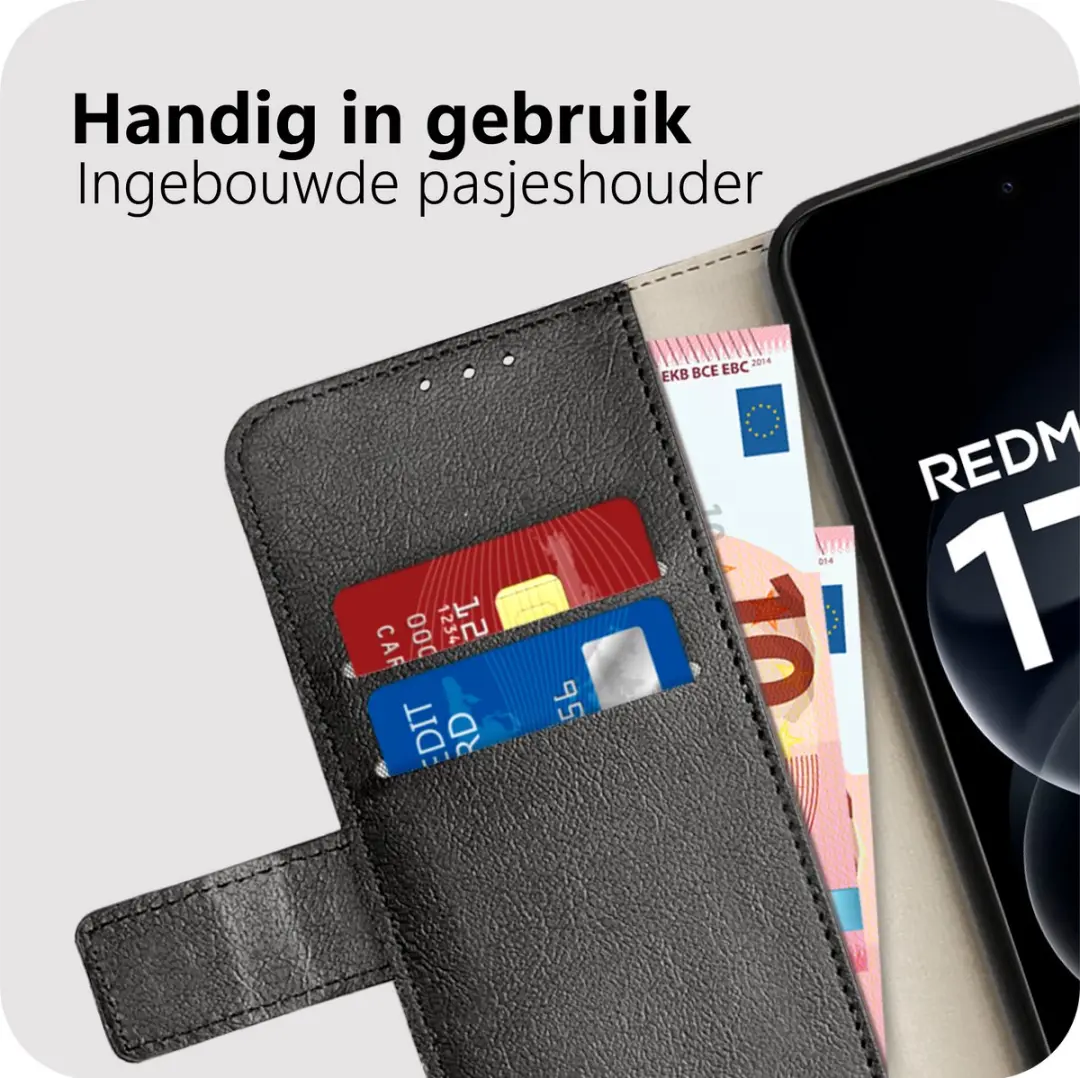 Just in Case Bookcase Classic Hoesje - Xiaomi Redmi Note 17 Pro Max - Zwart - afbeelding 3 van 6