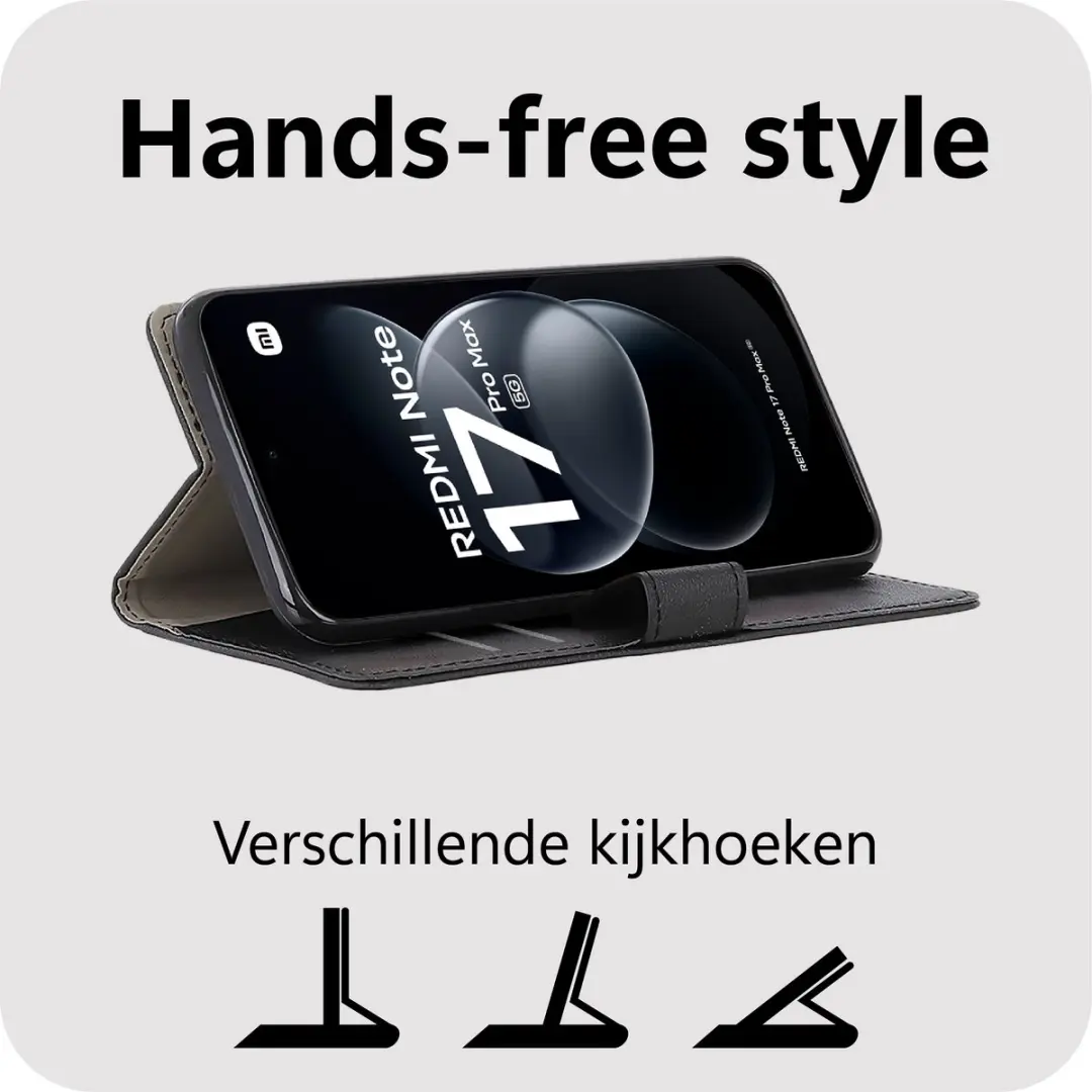 Just in Case Bookcase Classic Hoesje - Xiaomi Redmi Note 17 Pro Max - Zwart - afbeelding 5 van 6