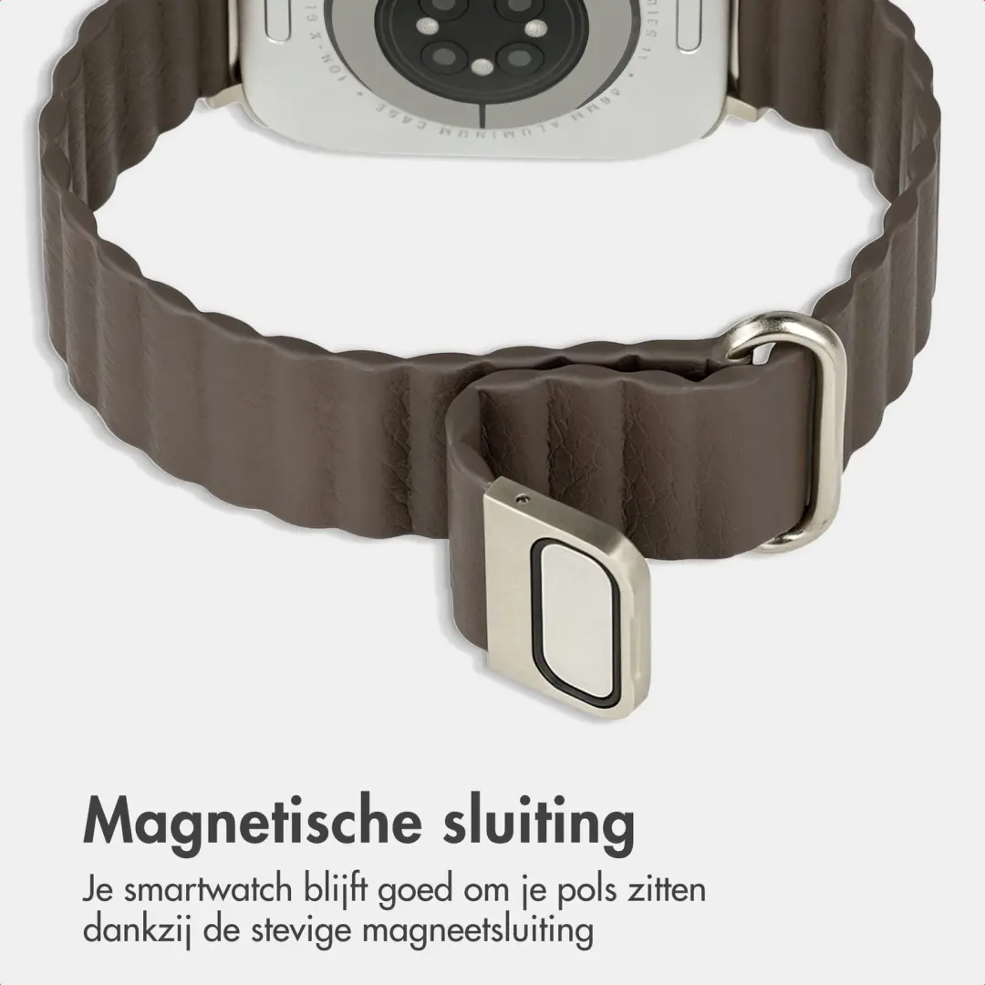 Imoshion Magnetisch Kunstleren Bandje Apple Watch 38-42mm - Donkerbruin - afbeelding 2 van 6