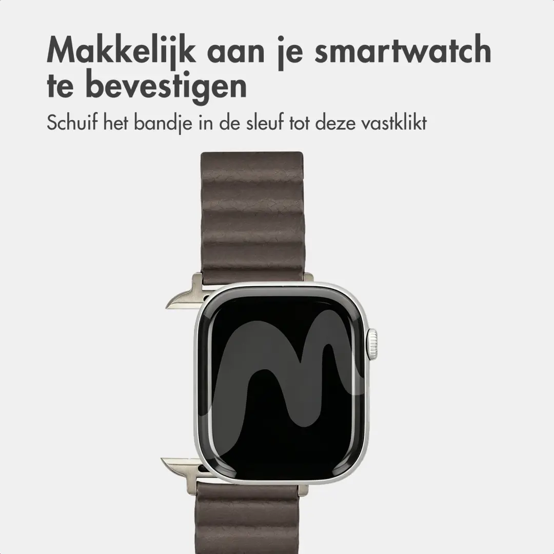 Imoshion Magnetisch Kunstleren Bandje Apple Watch 38-42mm - Donkerbruin - afbeelding 5 van 6