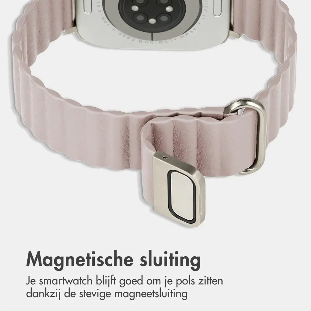 Imoshion Magnetisch Kunstleren Bandje Beige - Apple Watch 44/45/46/49mm - afbeelding 3 van 6