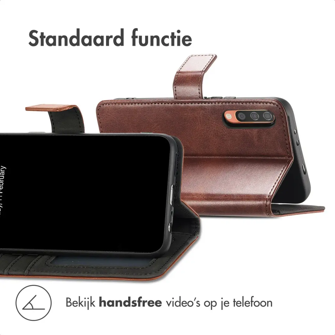 imoshion Luxe Bookcase Hoesje - Samsung Galaxy A30s/A50 - 3 Pasjes - Donkerbruin - afbeelding 3 van 6