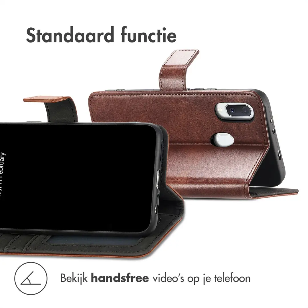 imoshion Luxe Bookcase Hoesje - Samsung Galaxy A20e - Donkerbruin - afbeelding 3 van 6