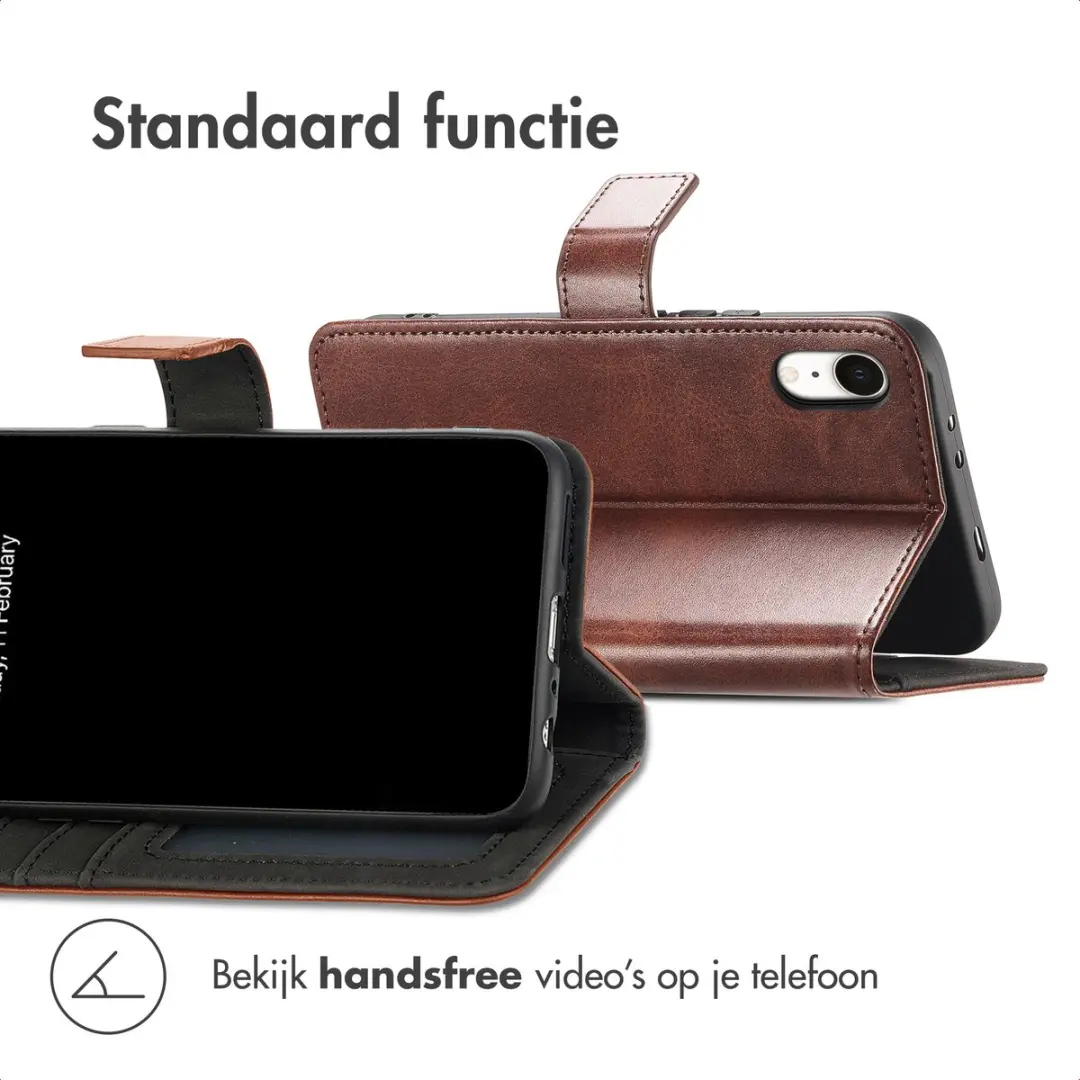 imoshion Luxe Bookcase Hoesje iPhone XR - Donkerbruin - afbeelding 3 van 6