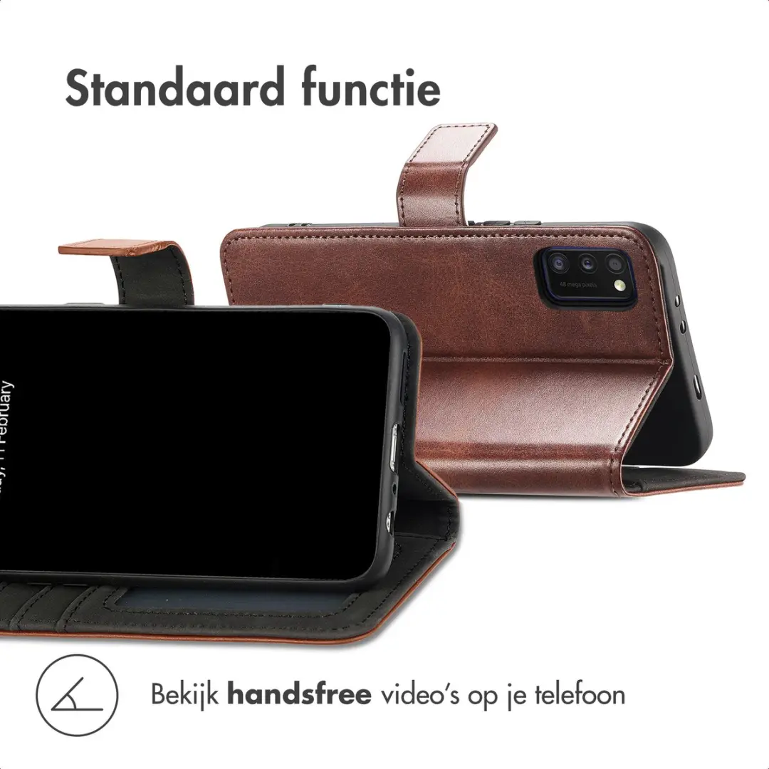 Imoshion Luxe Bookcase Hoesje - Samsung Galaxy A41 - 3 Pasjes - Donkerbruin - afbeelding 3 van 6