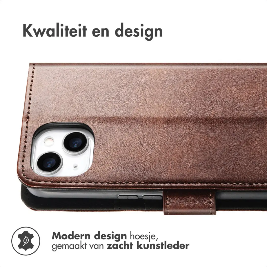 imoshion Luxe Bookcase Hoesje iPhone 13/14 - 3 Pasjes Donkerbruin - afbeelding 4 van 6