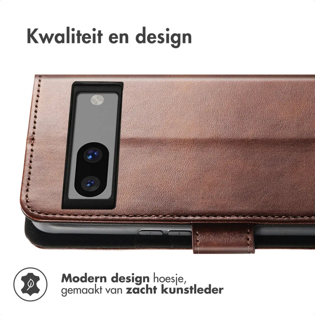 imoshion Luxe Bookcase Hoesje Google Pixel 7a - Donkerbruin - afbeelding 4 van 6