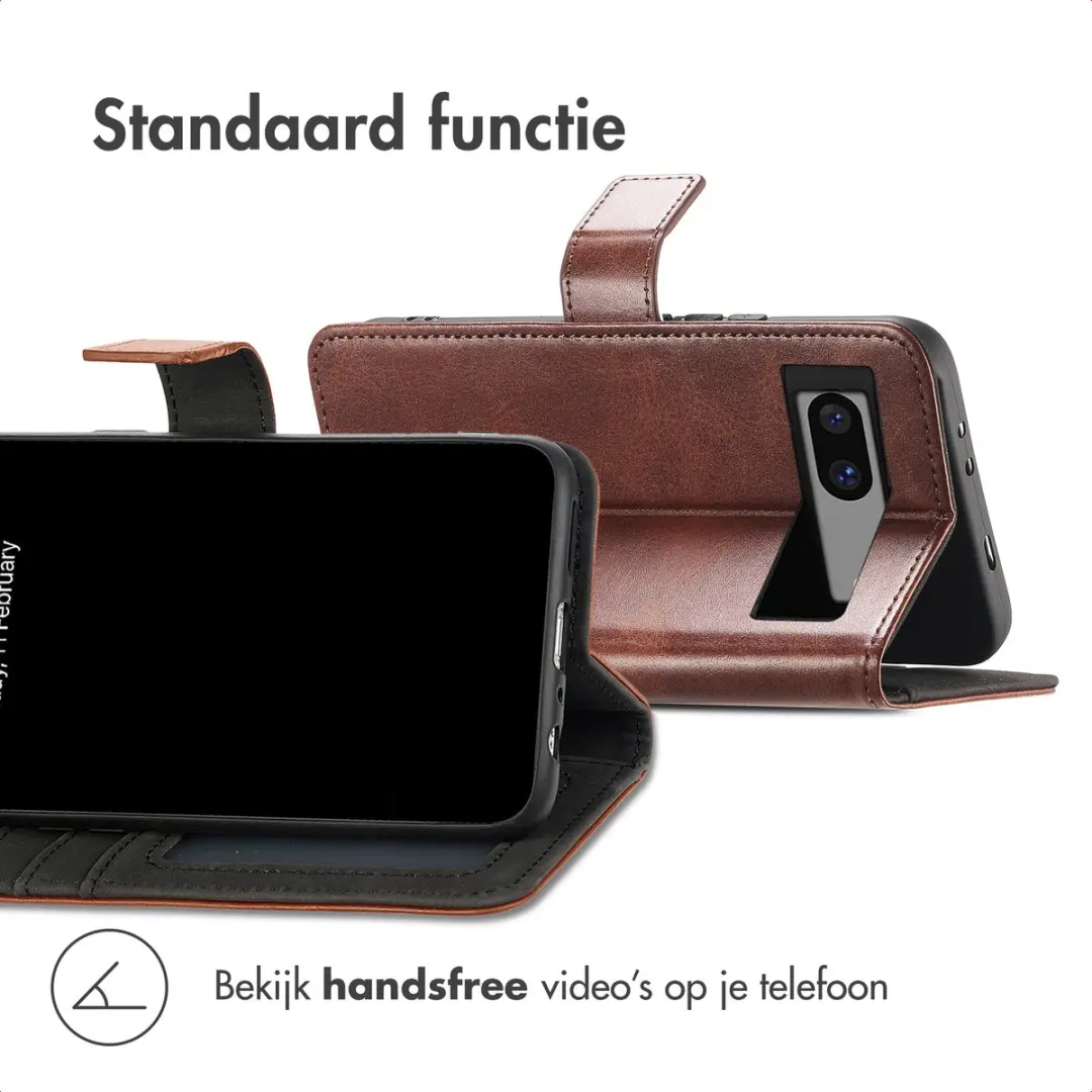 imoshion Luxe Bookcase Hoesje Google Pixel 7a - Donkerbruin - afbeelding 3 van 6