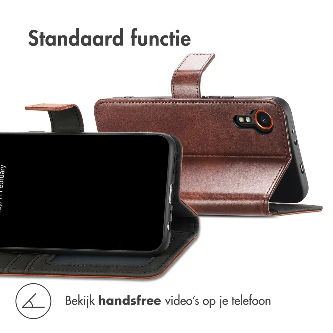 Imoshion Luxe Bookcase Hoesje - Samsung Galaxy Xcover 7 - Donkerbruin - afbeelding 3 van 6