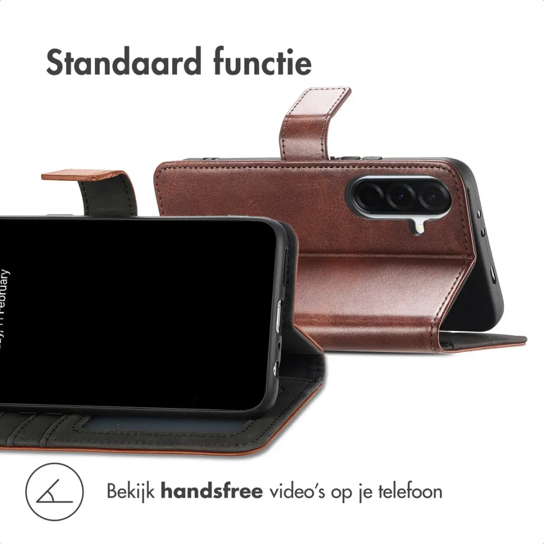 Imoshion Luxe Bookcase Hoesje Samsung Galaxy A36 - Donkerbruin - afbeelding 3 van 6