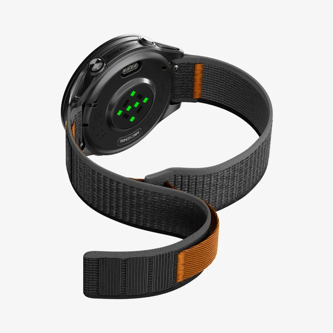 Spigen Athlex Air AMP11425 Horloge Band - Garmin Venu/Forerunner - 22mm - Zwart Oranje - afbeelding 6 van 6