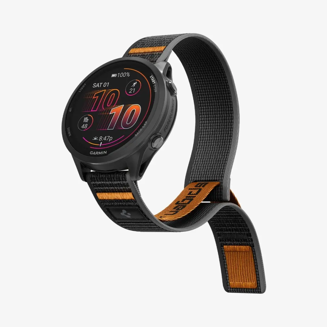 Spigen Athlex Air AMP11425 Horloge Band - Garmin Venu/Forerunner - 22mm - Zwart Oranje - afbeelding 4 van 6