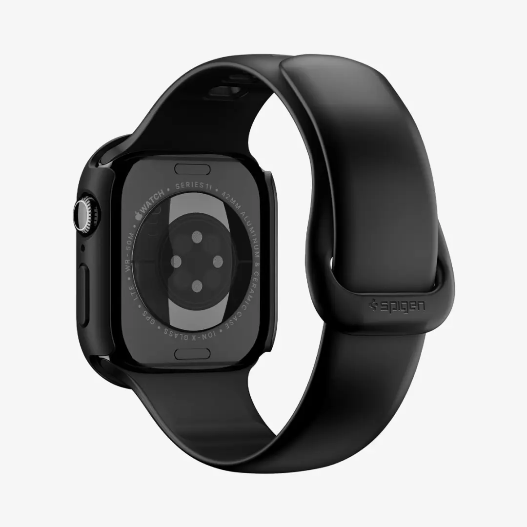 Spigen Thin Fit 360 Hoesje Apple Watch 10 42mm - Zwart - afbeelding 4 van 6