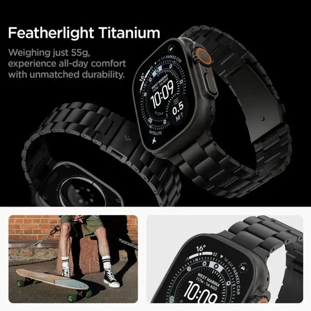 Spigen Modern Fit Apple Watch Bandje AMP11577 - Zwart - afbeelding 3 van 6