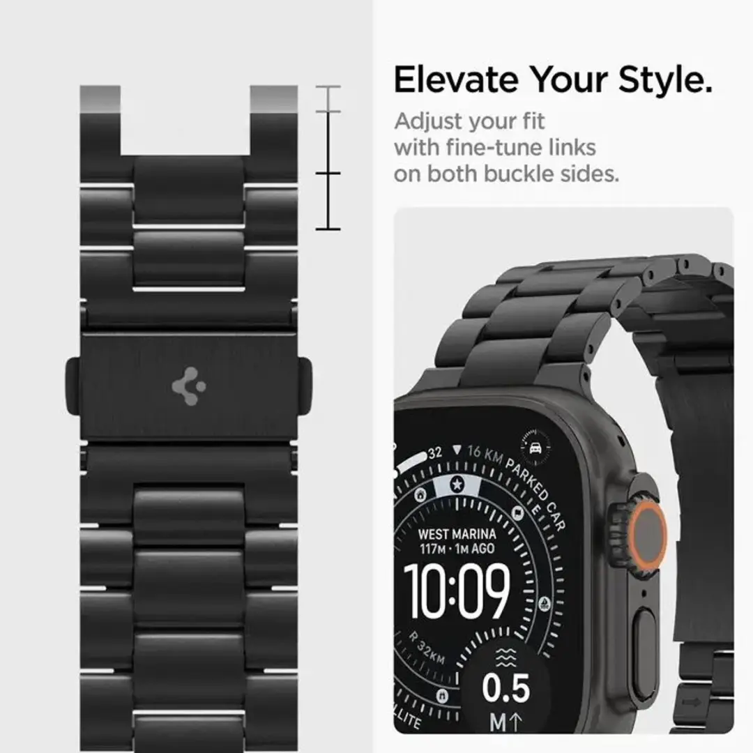 Spigen Modern Fit Apple Watch Bandje AMP11577 - Zwart - afbeelding 5 van 6