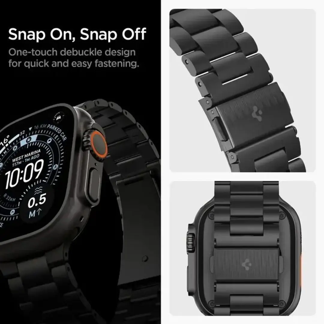 Spigen Modern Fit Apple Watch Bandje AMP11577 - Zwart - afbeelding 6 van 6