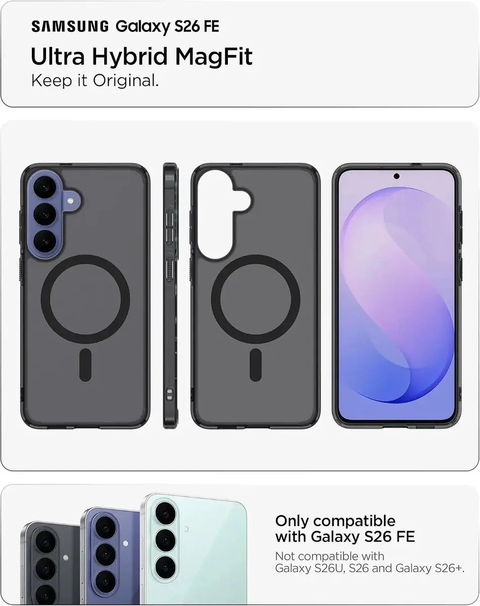Spigen Ultra Hybrid MagFit Hoesje S26 FE - Zwart - afbeelding 6 van 6