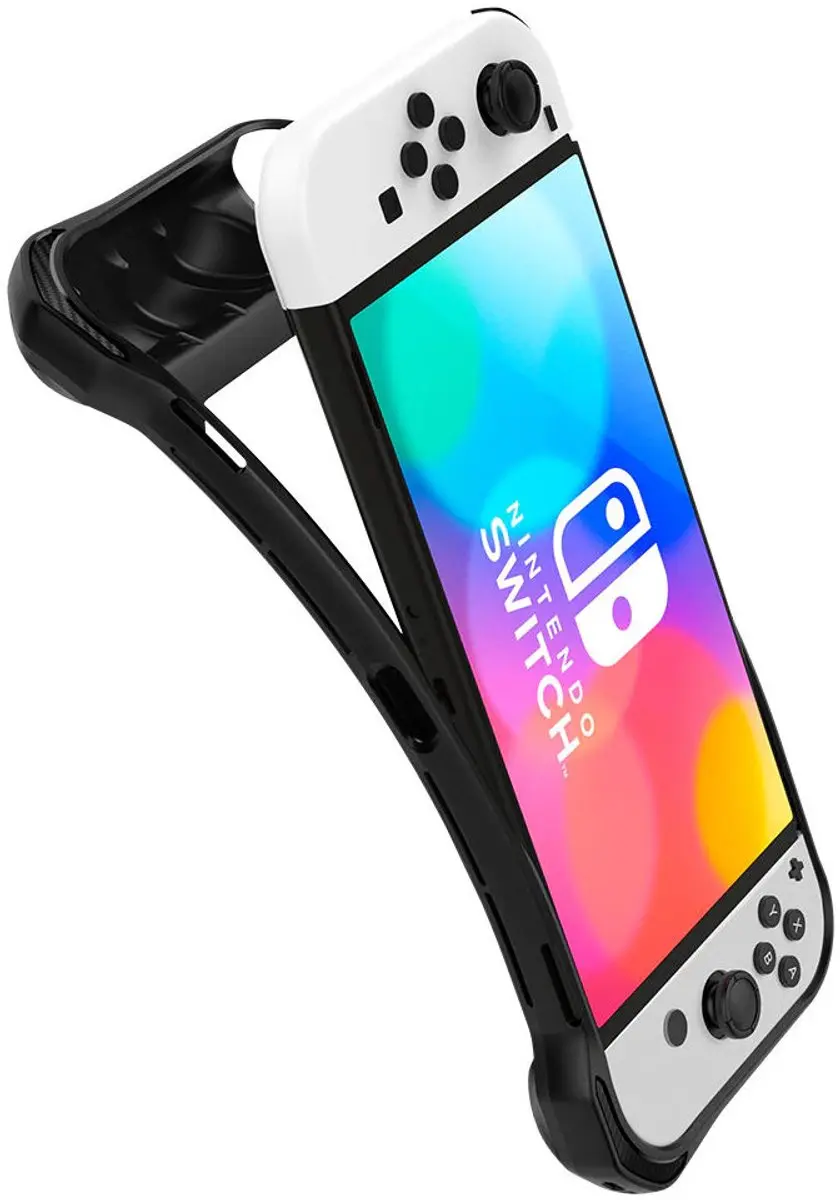 Spigen Rugged Armor Hoesje Nintendo Switch OLED - Zwart - afbeelding 4 van 6