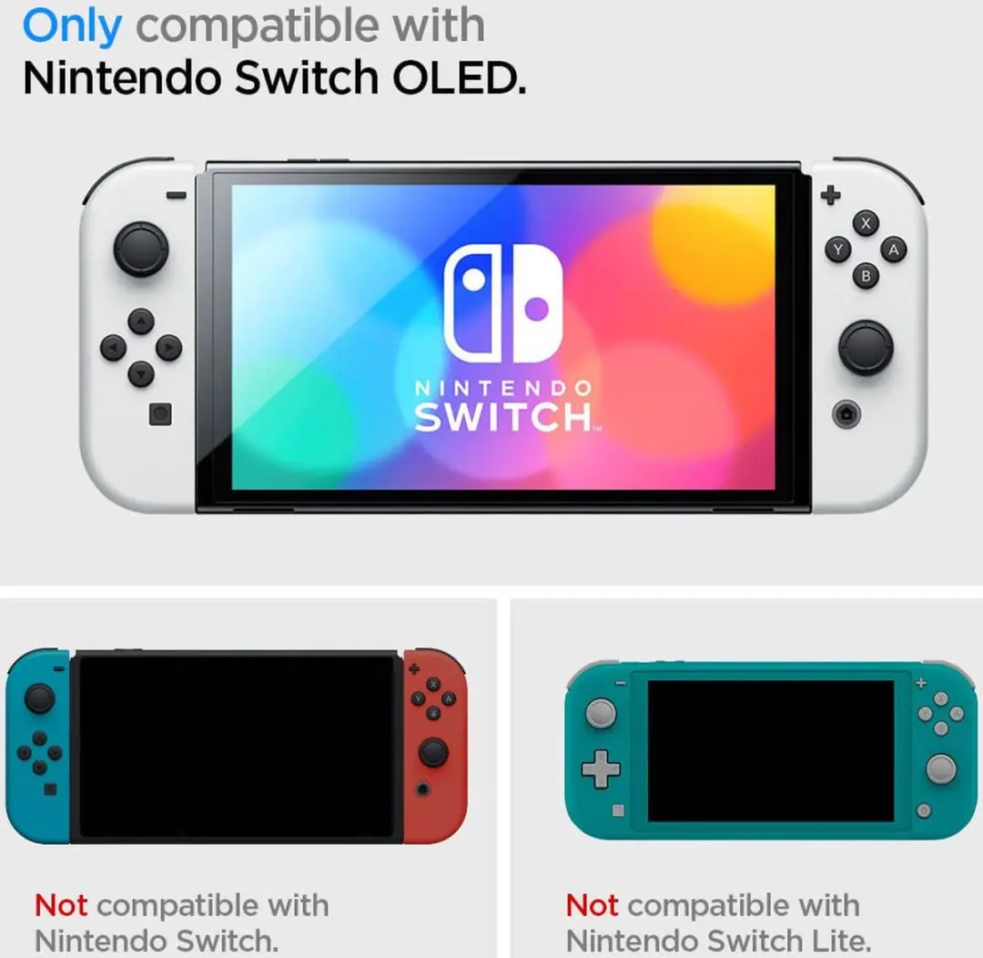 Spigen Rugged Armor Hoesje Nintendo Switch OLED - Zwart - afbeelding 6 van 6