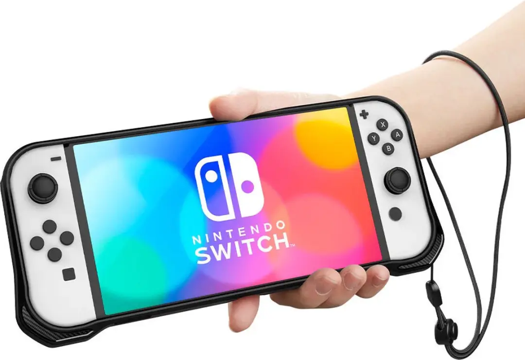 Spigen Rugged Armor Hoesje Nintendo Switch OLED - Zwart - afbeelding 5 van 6