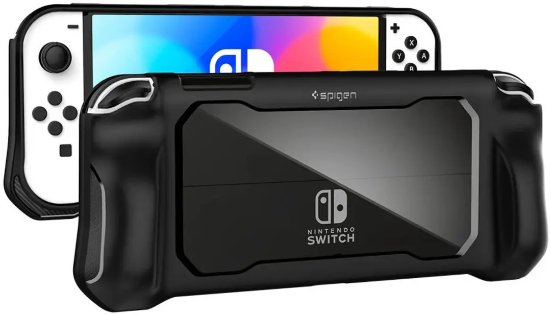 Spigen Rugged Armor Hoesje Nintendo Switch OLED - Zwart - afbeelding 3 van 6
