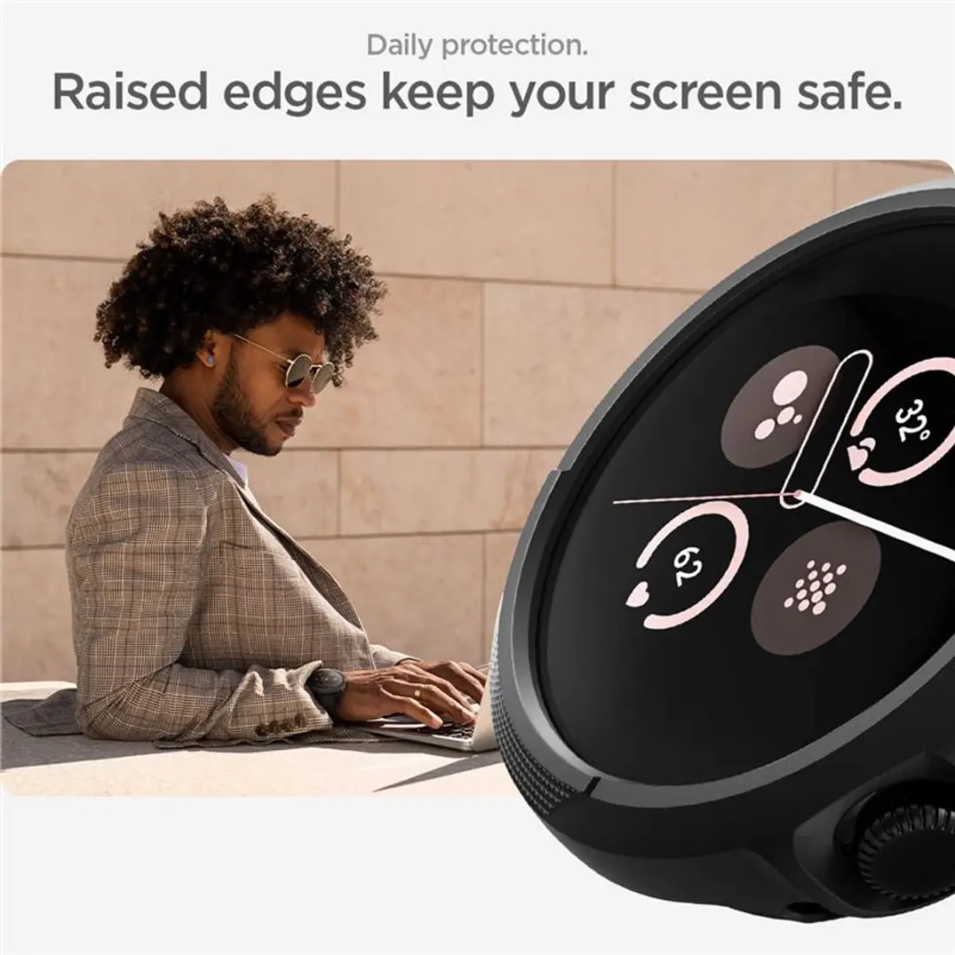 Spigen Liquid Air Hoesje Pixel Watch 3 45mm - Matzwart - afbeelding 4 van 6