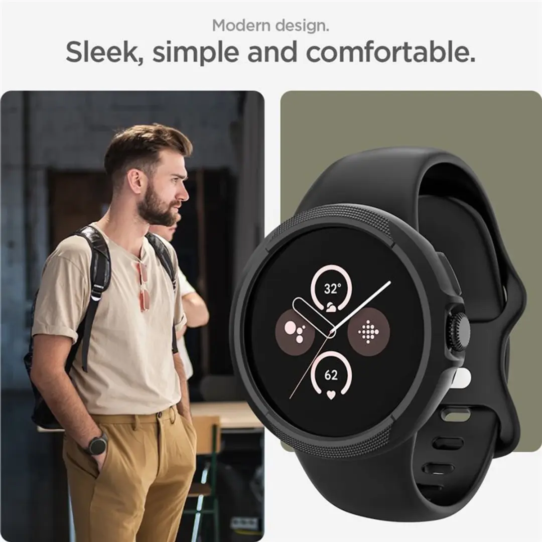 Spigen Liquid Air Hoesje Pixel Watch 3 45mm - Matzwart - afbeelding 5 van 6