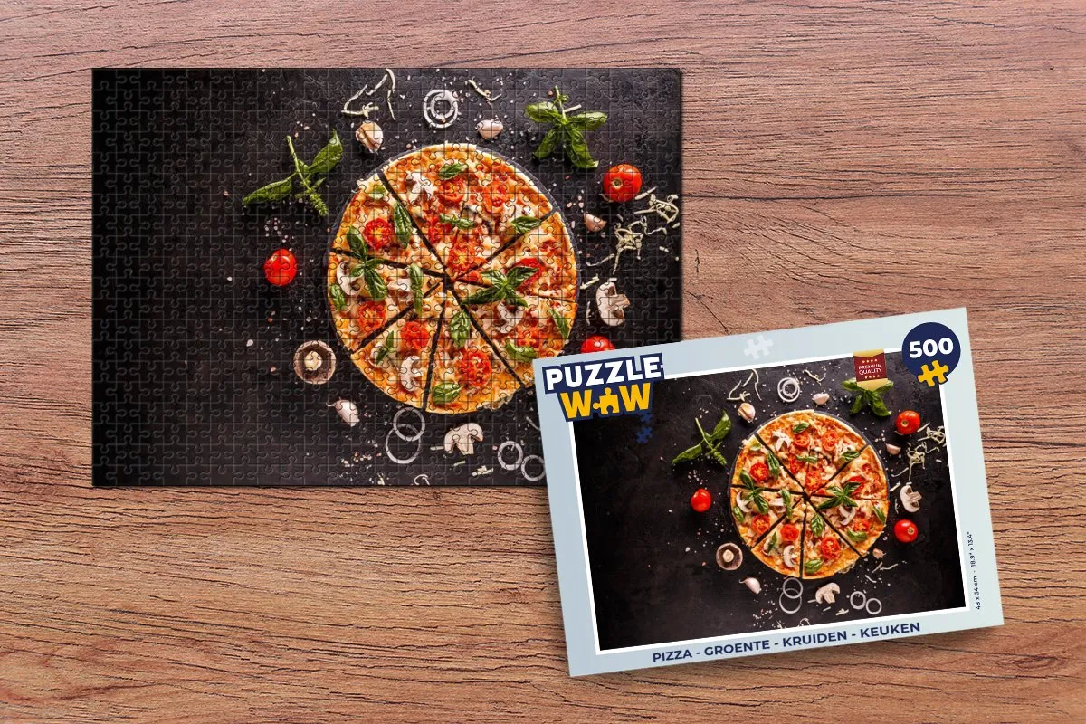PuzzleWow Puzzel Pizza 500 Stuks - Multicolor