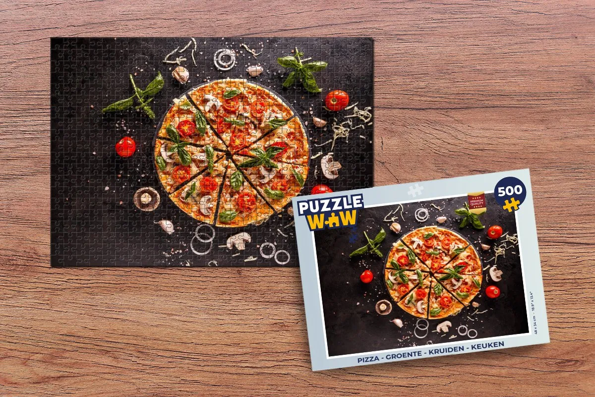 PuzzleWow Puzzel Pizza 500 Stuks - Multicolor